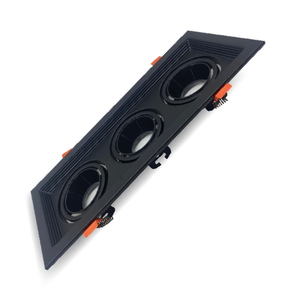 اطار لومو مانع للتوهج ثلاثى ألومنيوم اسود GU10